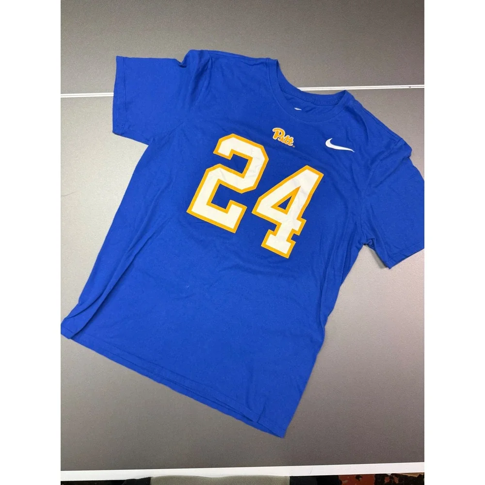 Nike Pitt Panthers James Conner 24 Shirt Mens Medium Blue NCAA Football Tee